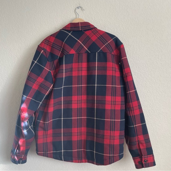 zara jacket mens medium plaid checkered quilted lining relaxed fit - Picture 3 of 8